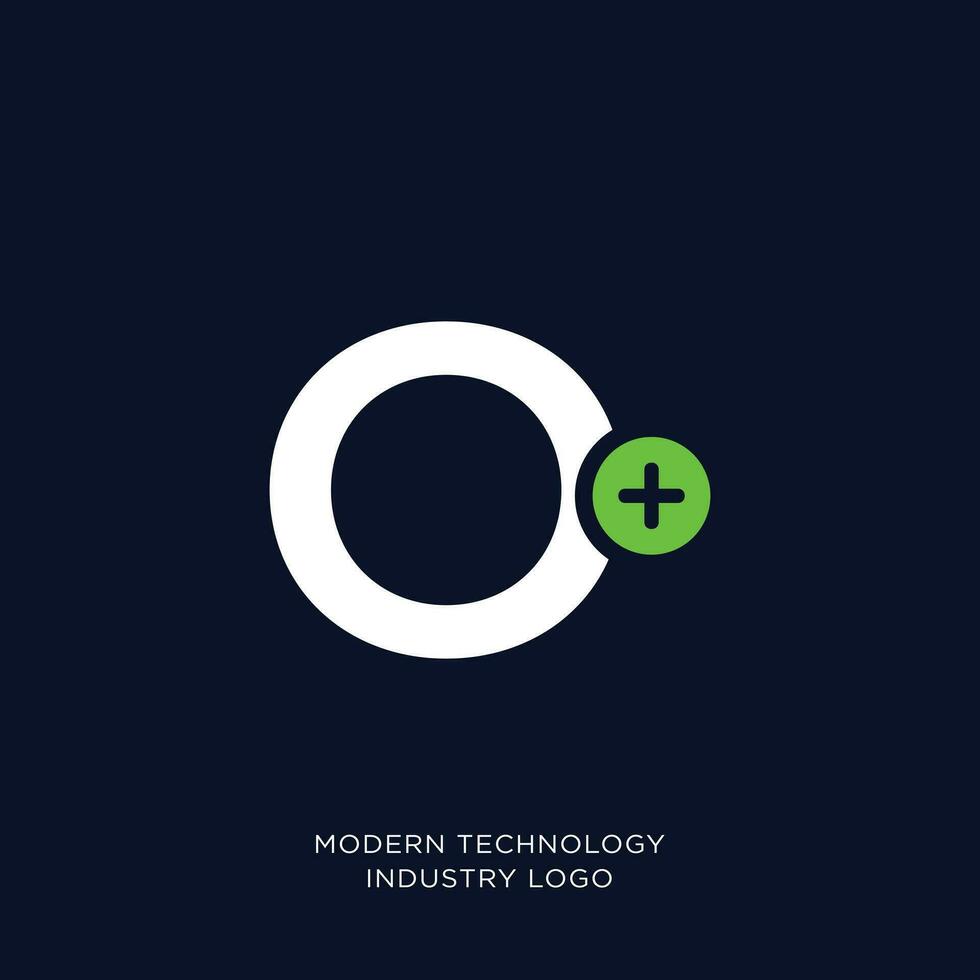 Initial letter O plus logo design symbol illustration vector
