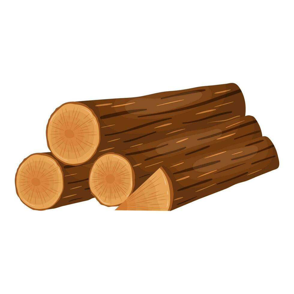 Firewood for the barbecue. Vector illustration on a white background.