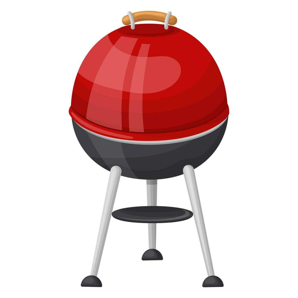 grill with lid. Vector illustration on a white background.