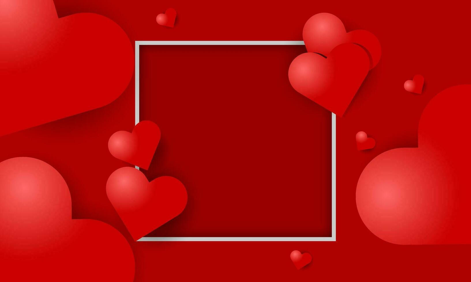 amor antecedentes con suave rojo colores en un enamorado tema. caja para entrando texto. adecuado para San Valentín día o amor carteles vector