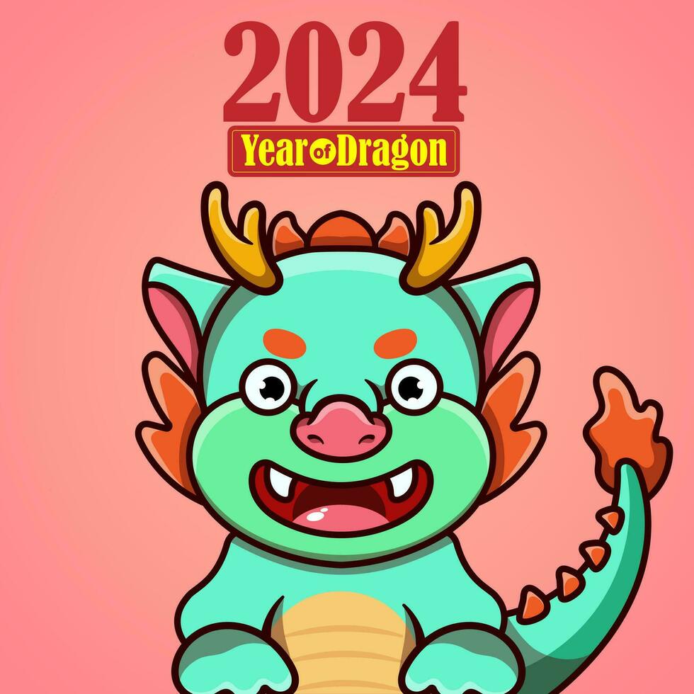Happy Chinese new year festival. Year of the dragon illustration design for Poster, Banner, Greeting, Card, Flyer, Cover, Post. Chinese dragon. February 10. vector