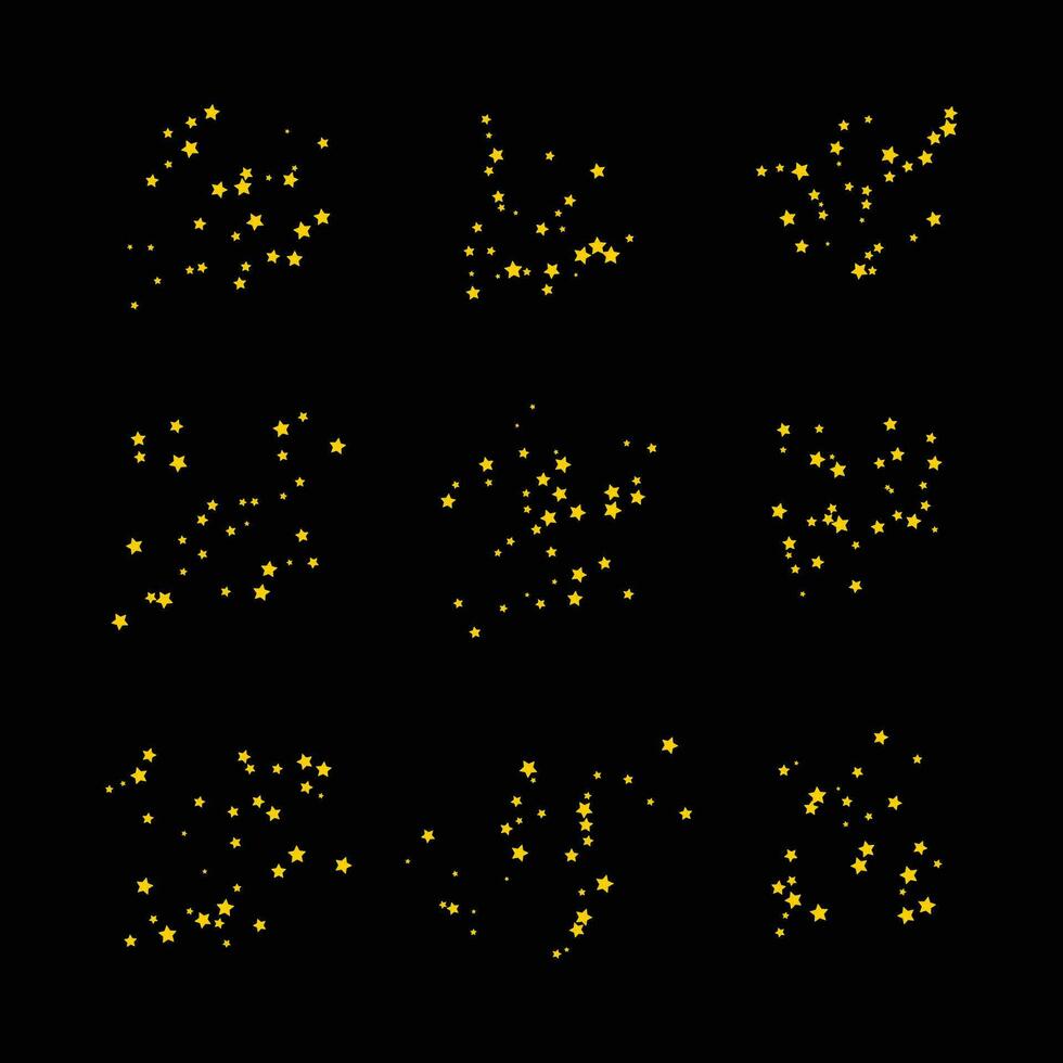 Golden scattered stars on sky spread icon flat design vector illustration.