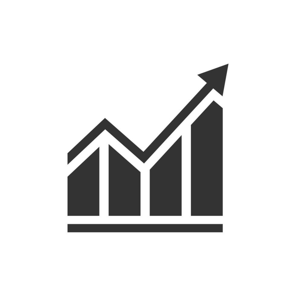 Up chart with bars and arrow icon vector illustration.