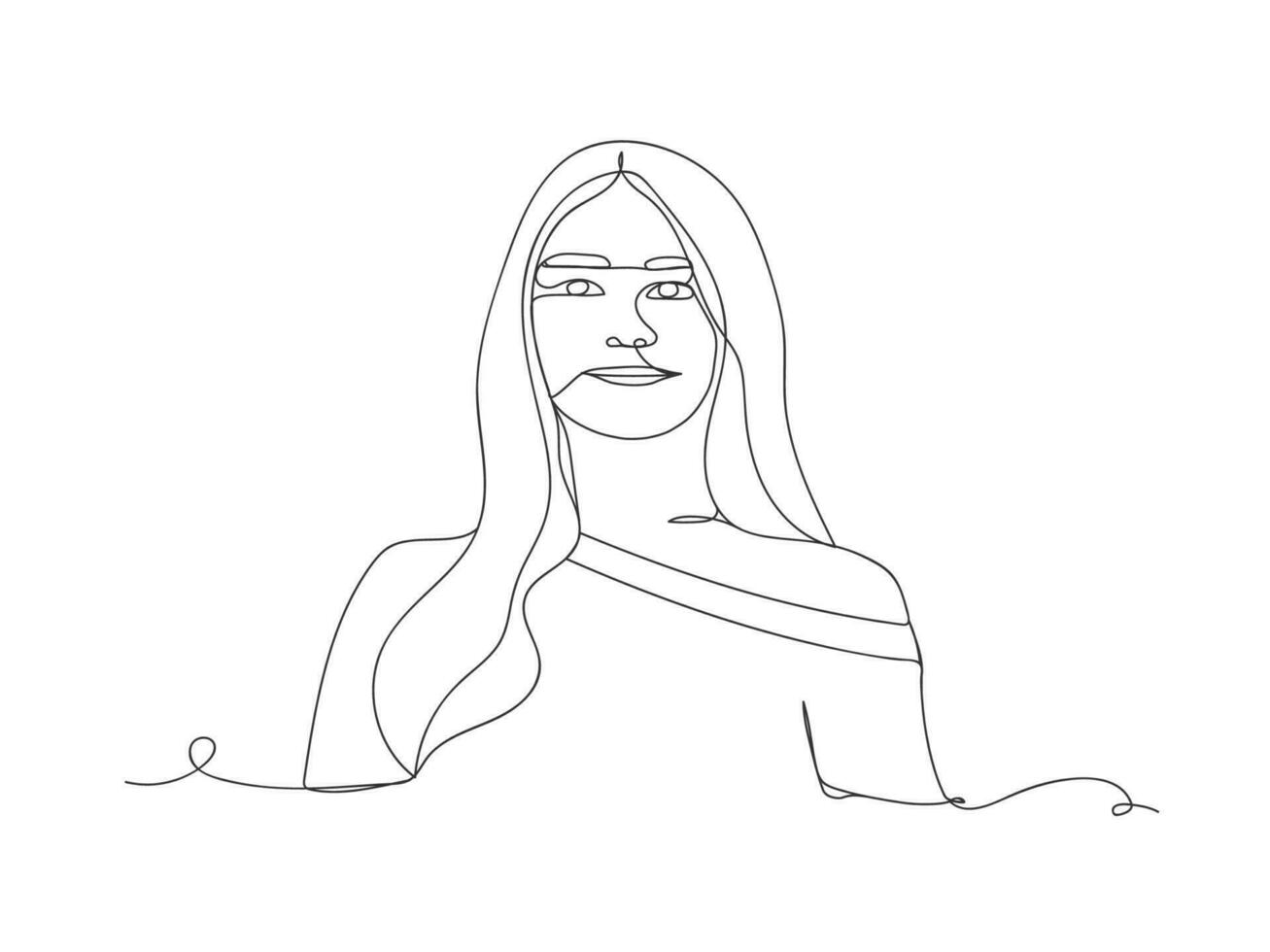 continuo uno línea Arte mujer actitud aislado vector ilustración.