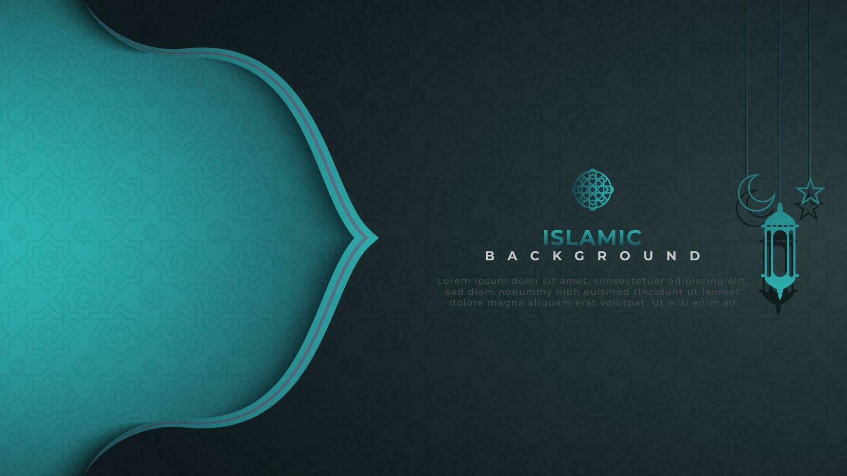 Simple dark islamic background with empty space vector