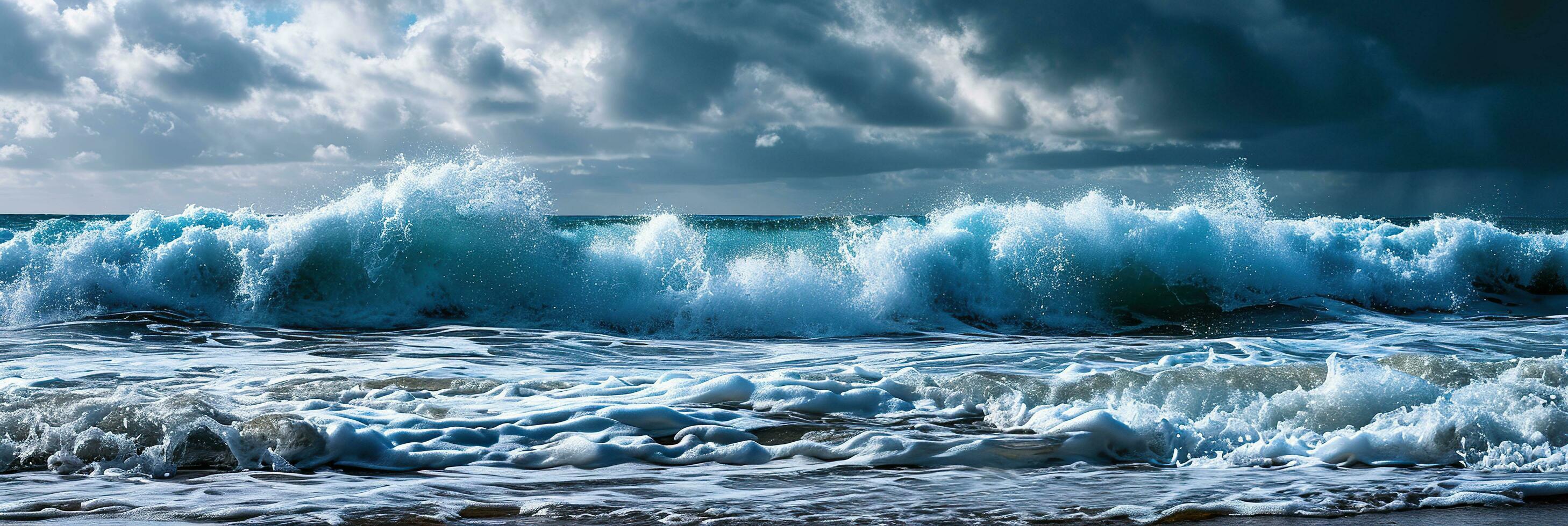 AI generated Background of sea waves. photo