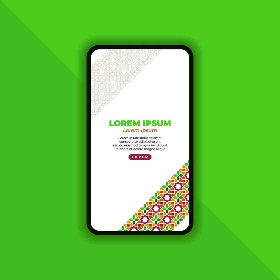 Islamic Mobile Landing Page Background Design vector