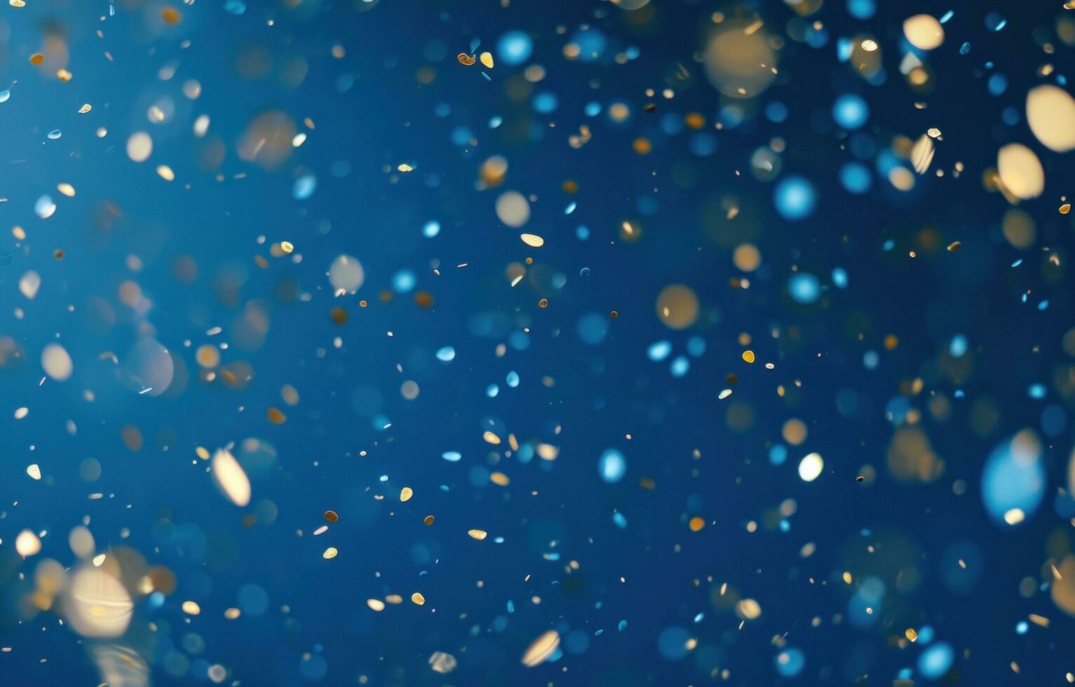 AI generated a blue background with blue, gold and silver glitter photo