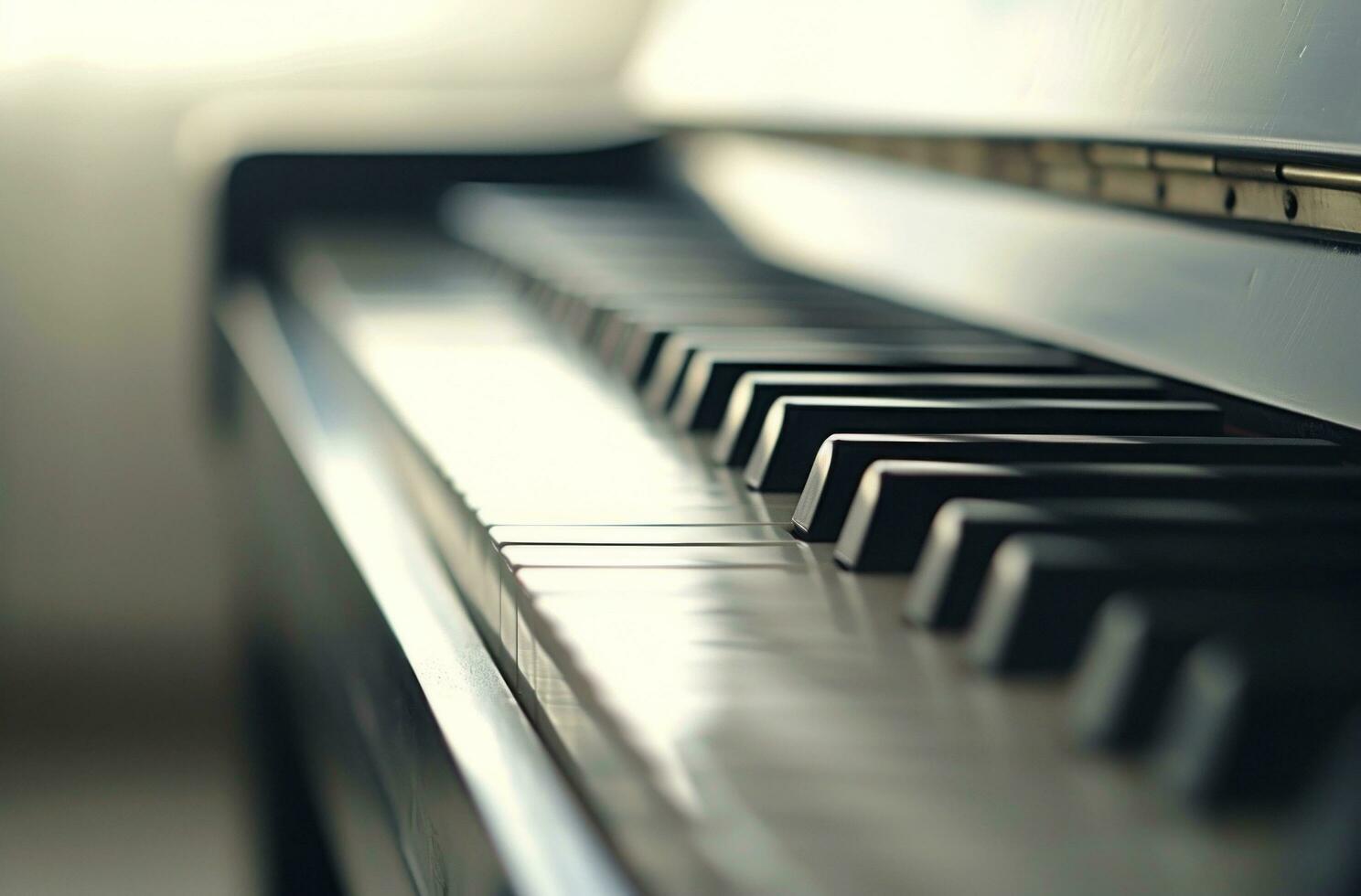 AI generated a close up of a white piano in a white room photo