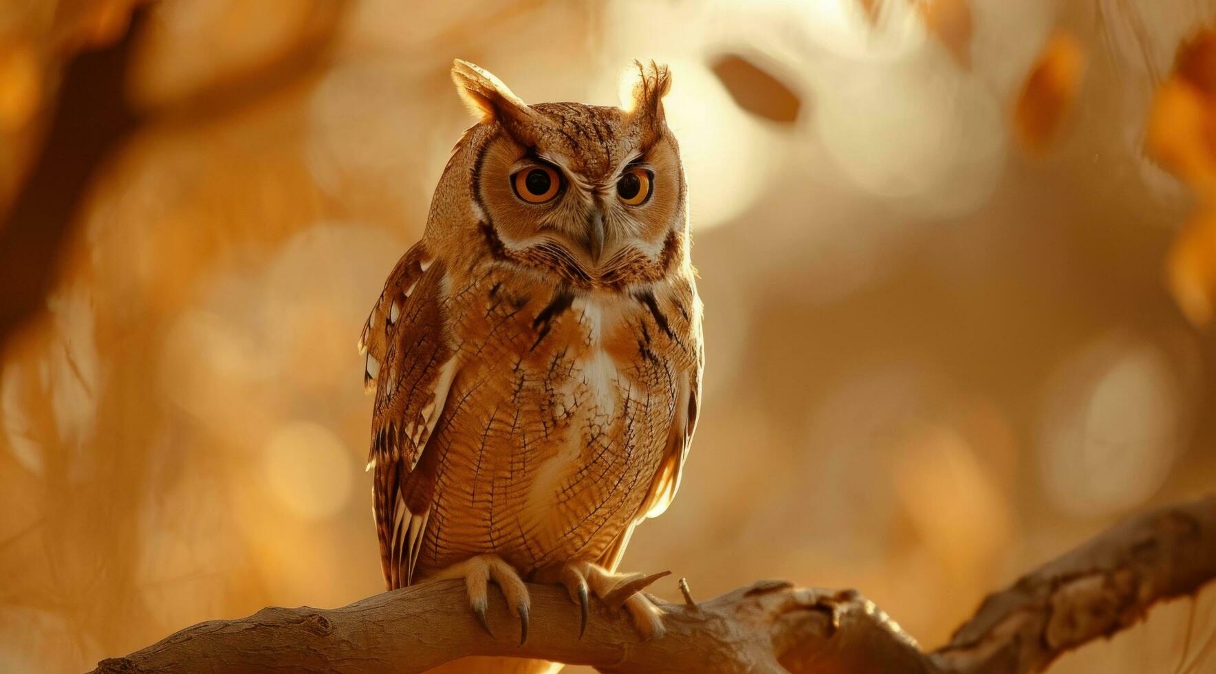 AI generated an owl persuades it's prey with its large, bright eyes photo