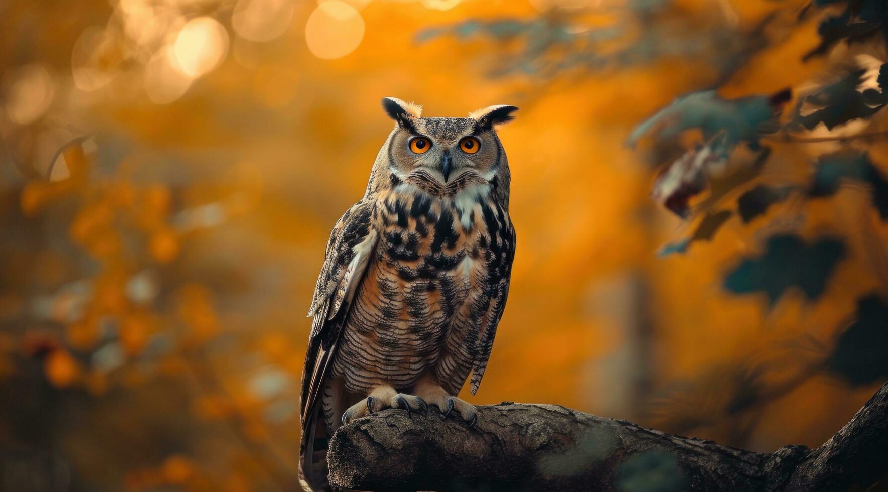 AI generated an owl persuades it's prey with its large, bright eyes photo