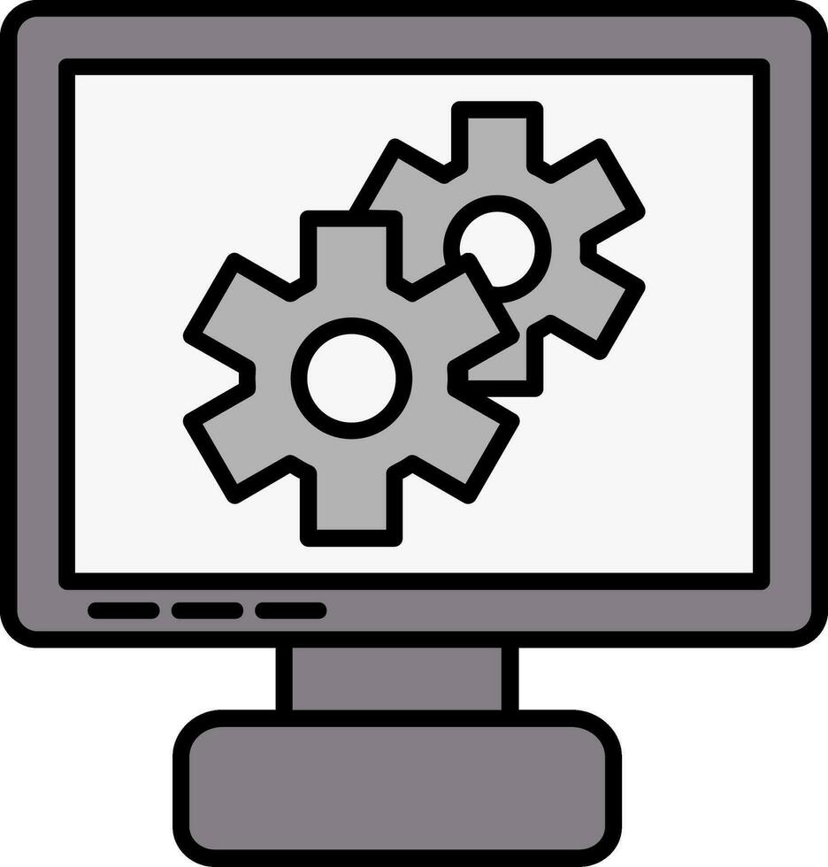 icono lleno de línea de configuración vector