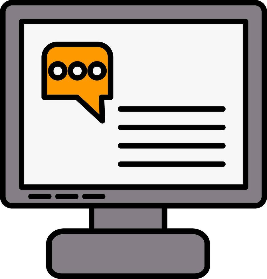 Chat Line Filled Icon vector