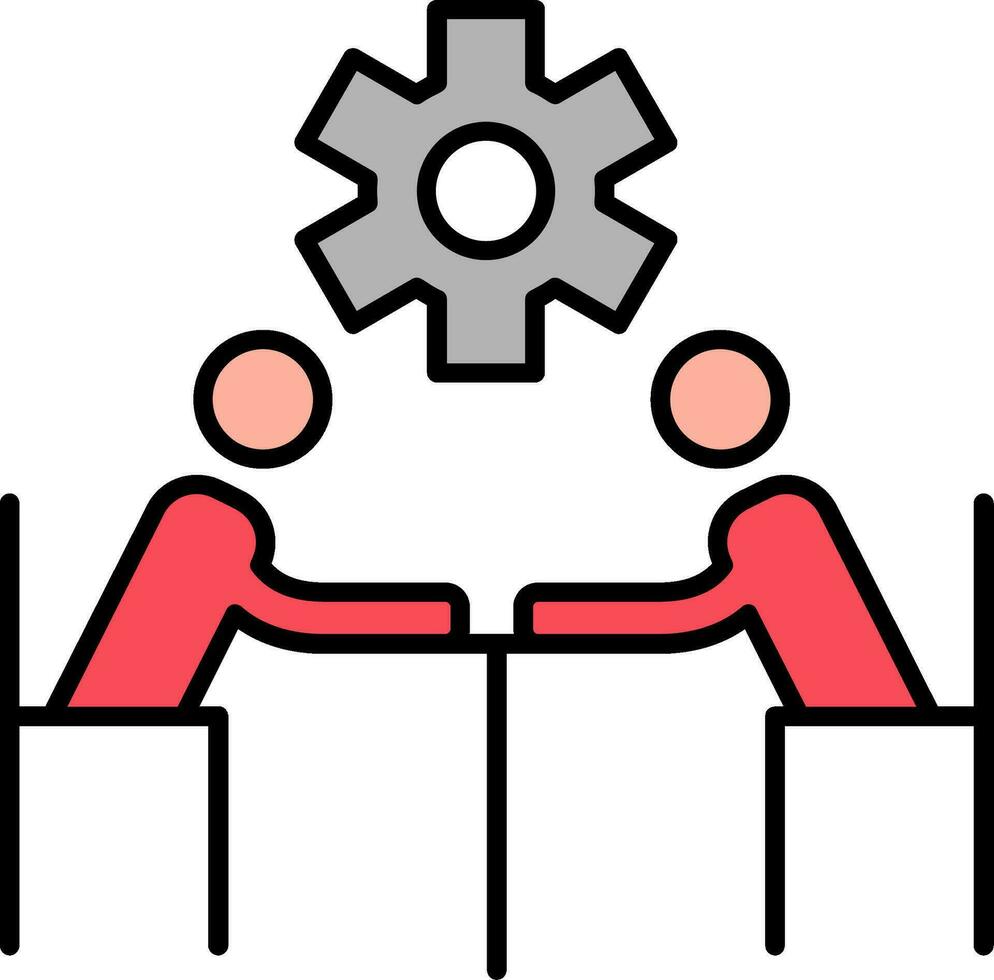 Business People Line Filled Icon vector