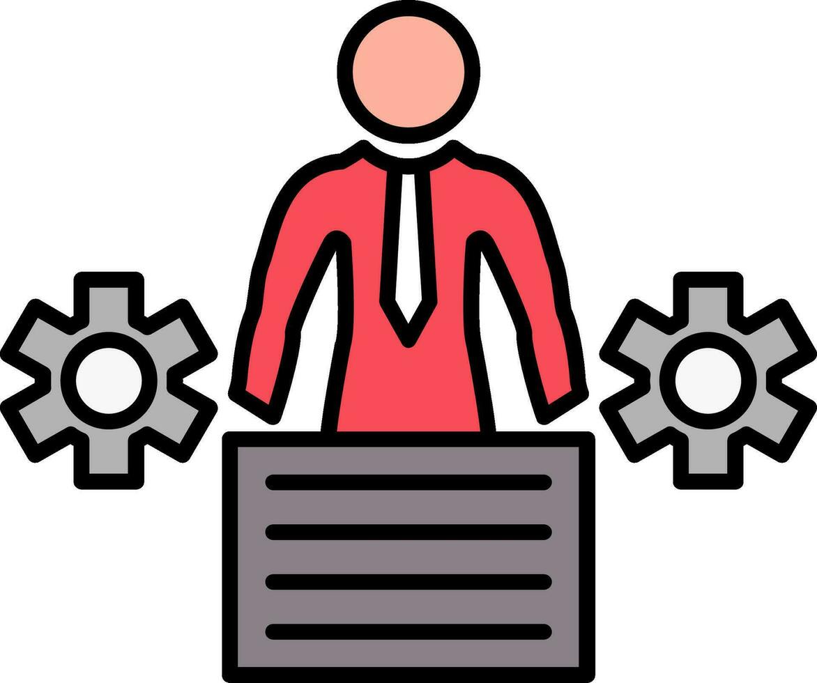 Business People Line Filled Icon vector