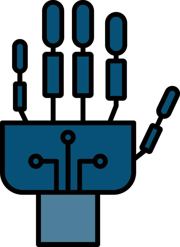 Robotics hand Line Filled Icon vector