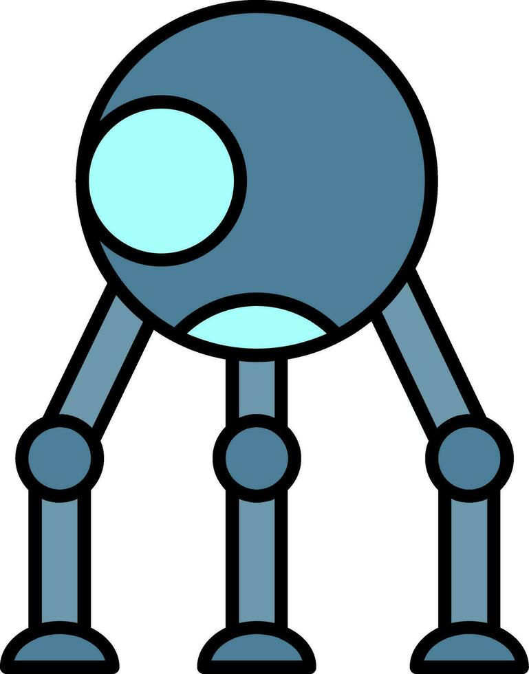 robot línea lleno icono vector