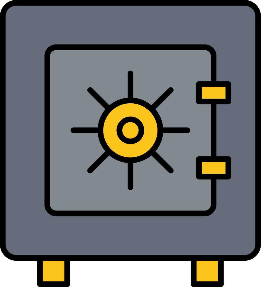 Safe Box Line Filled Icon vector