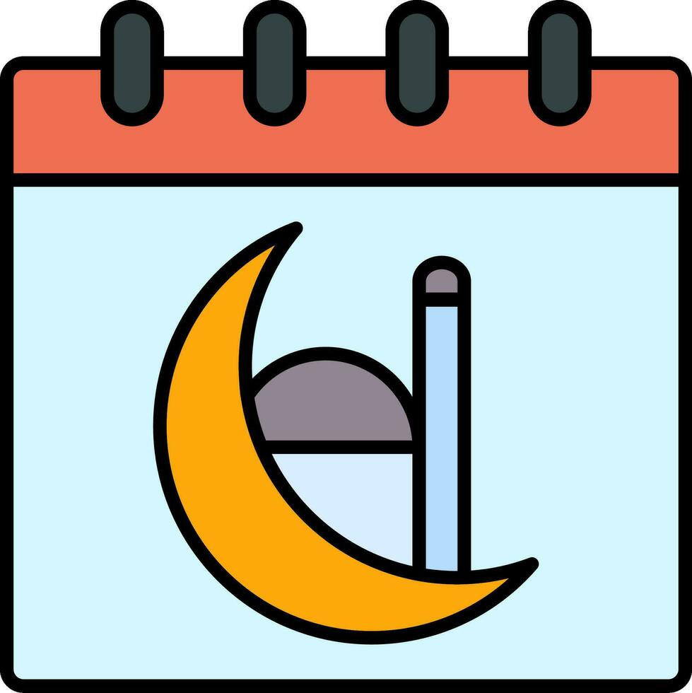 Calendar Line Filled Icon vector