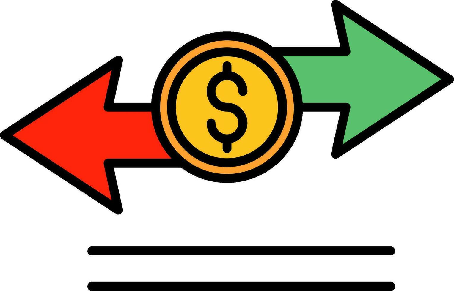 Transfer Line Filled Icon vector