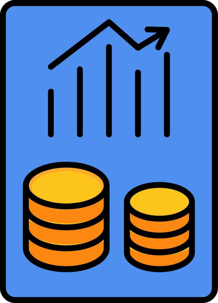 Finance Report Line Filled Icon vector