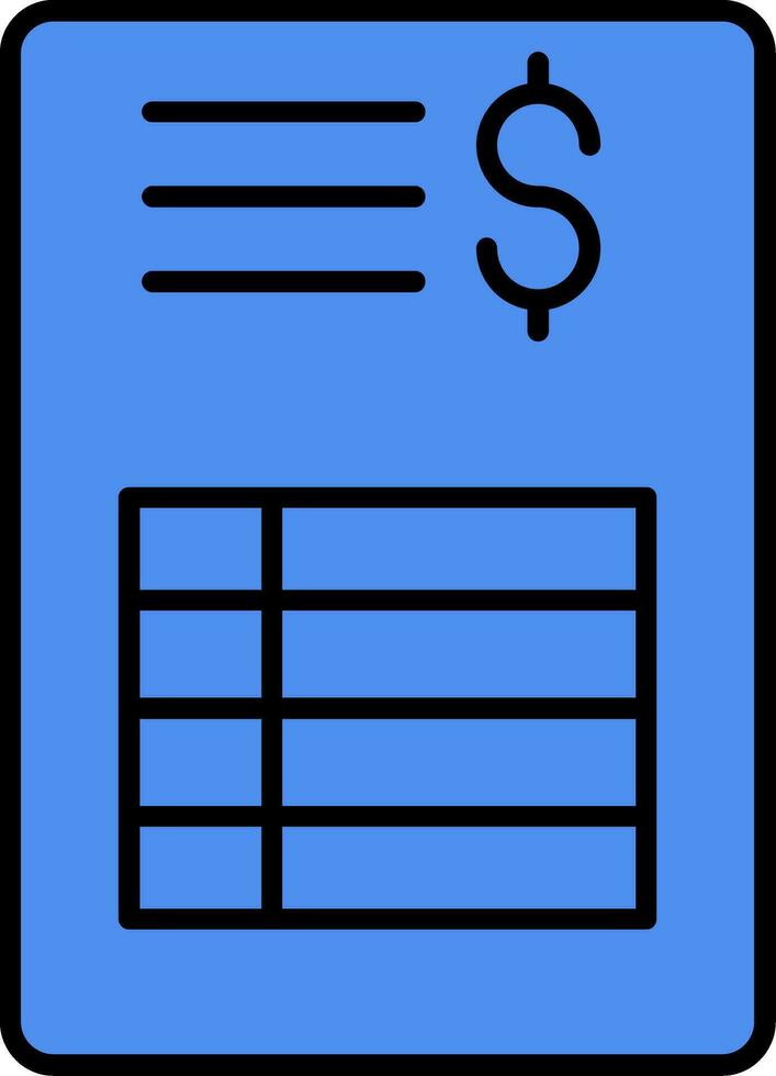 Bill Line Filled Icon vector