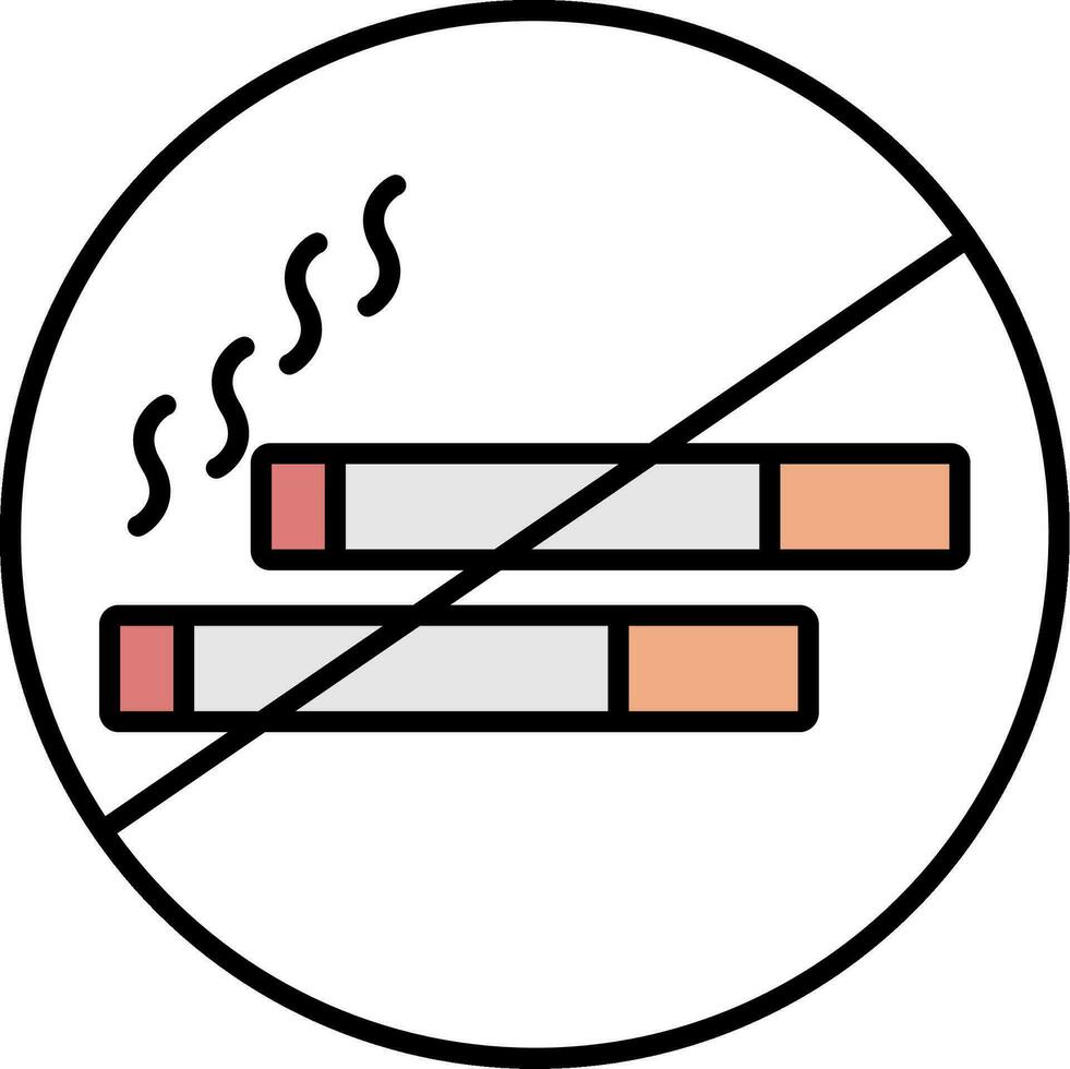 No Smoking Line Filled Icon vector