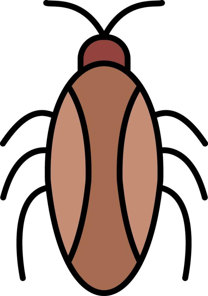 Cockroach Line Filled Icon vector