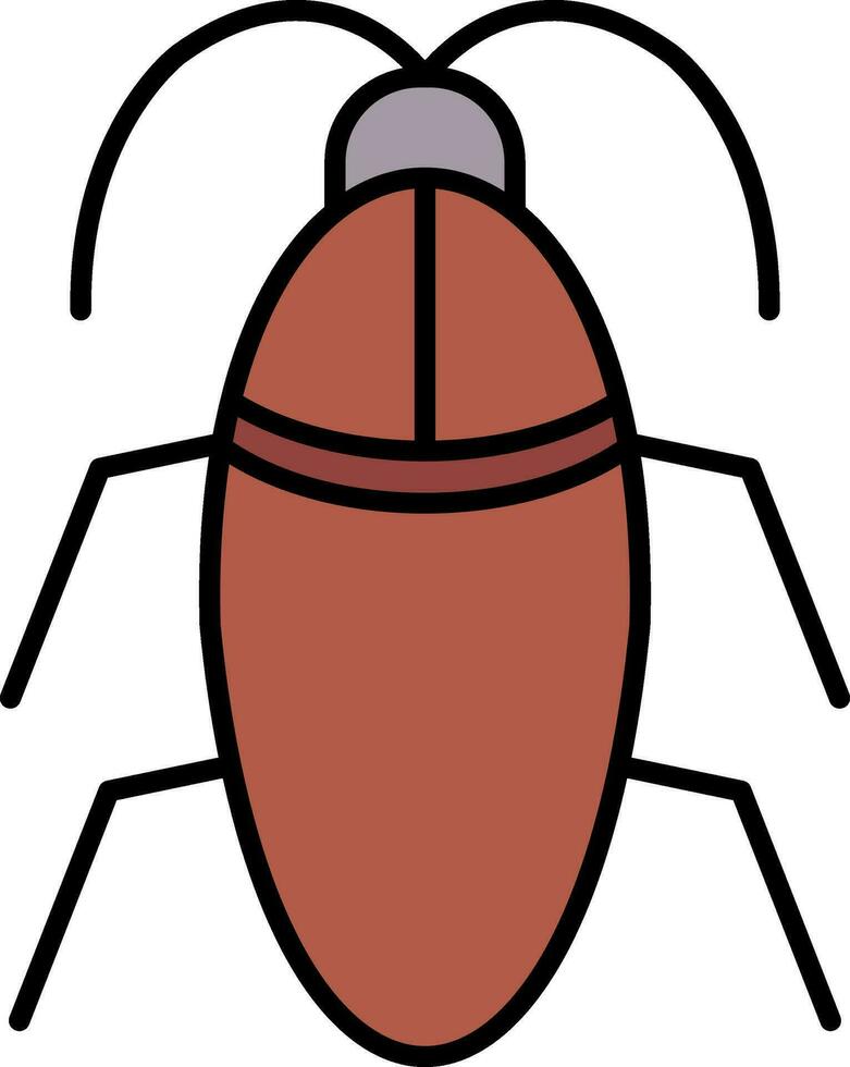 cucaracha línea lleno icono vector