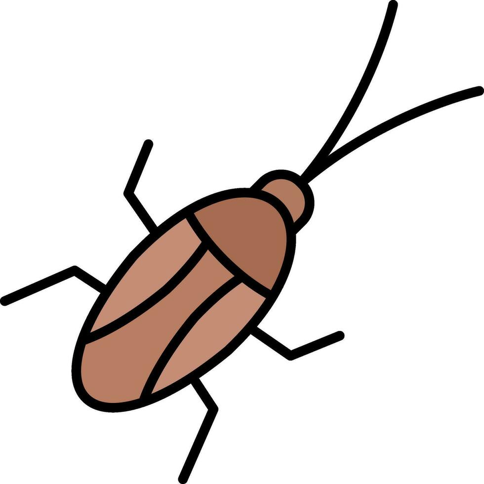 cucaracha línea lleno icono vector