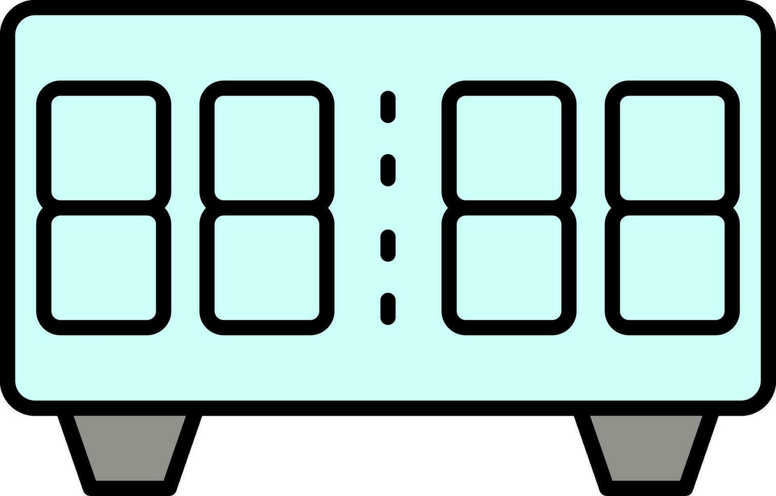 Digital Clock Line Filled Icon vector