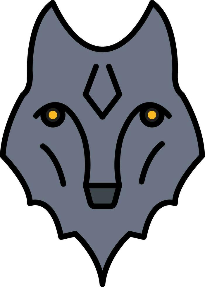 Wolf Line Filled Icon vector