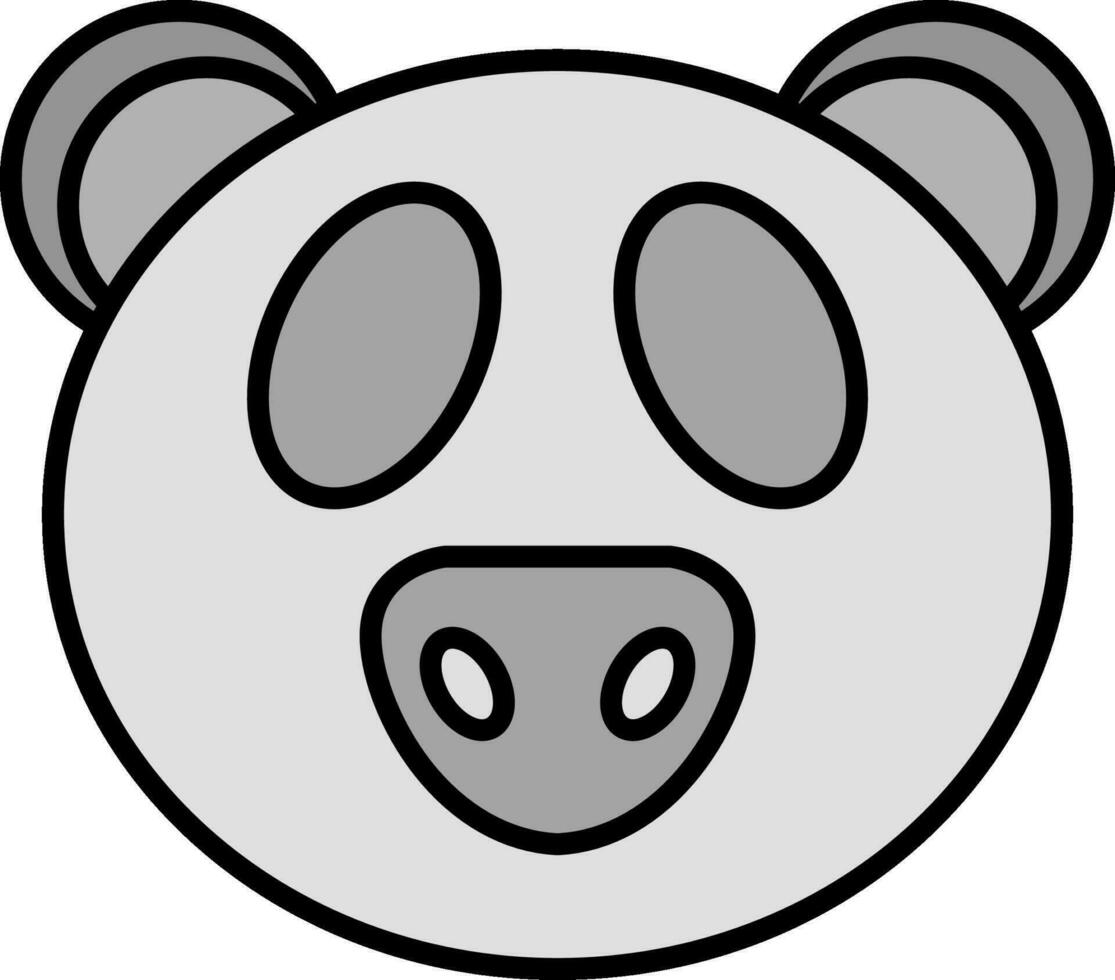 panda línea lleno icono vector