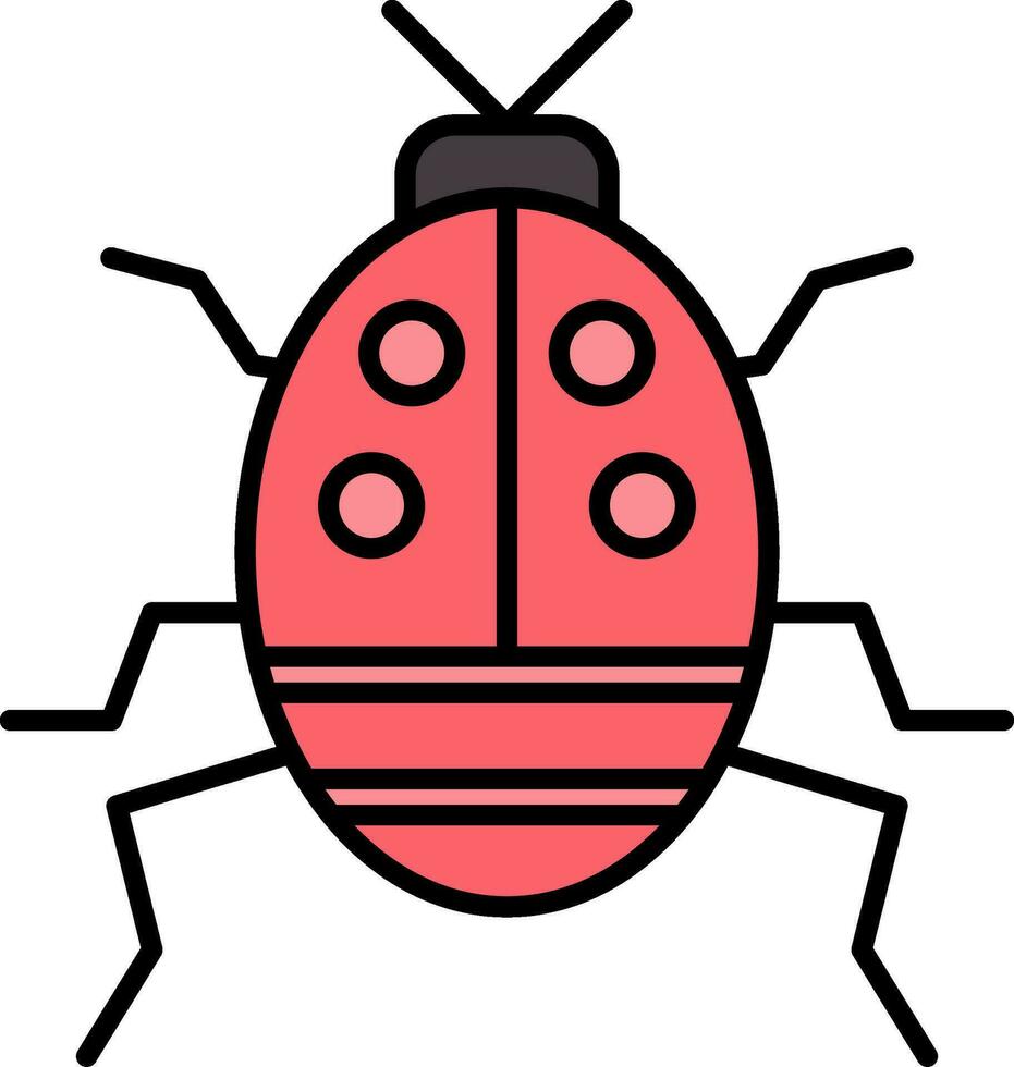 Bug Line Filled Icon vector