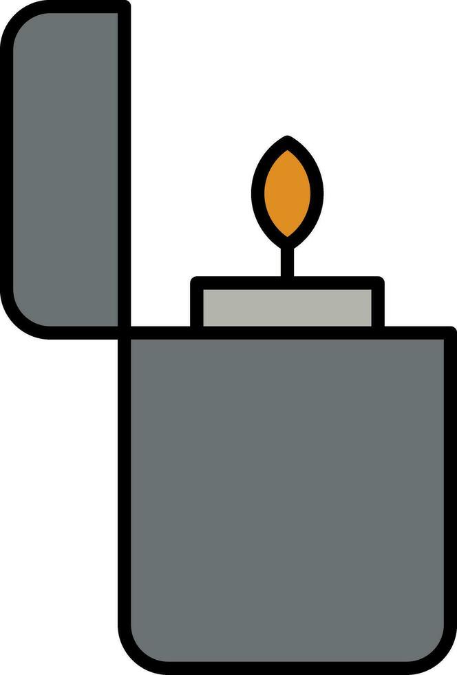 Zippo Line Filled Icon vector