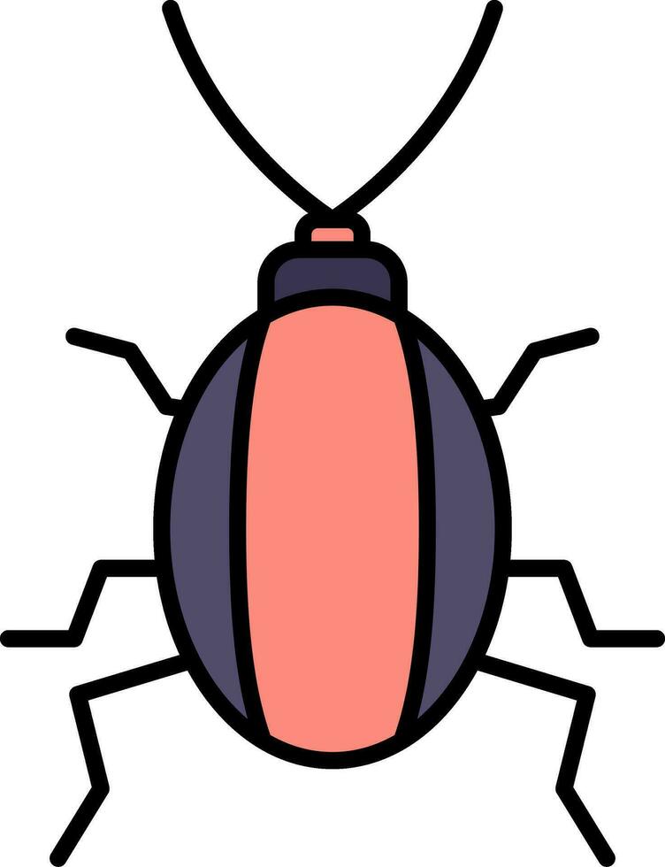 Cockroach Line Filled Icon vector