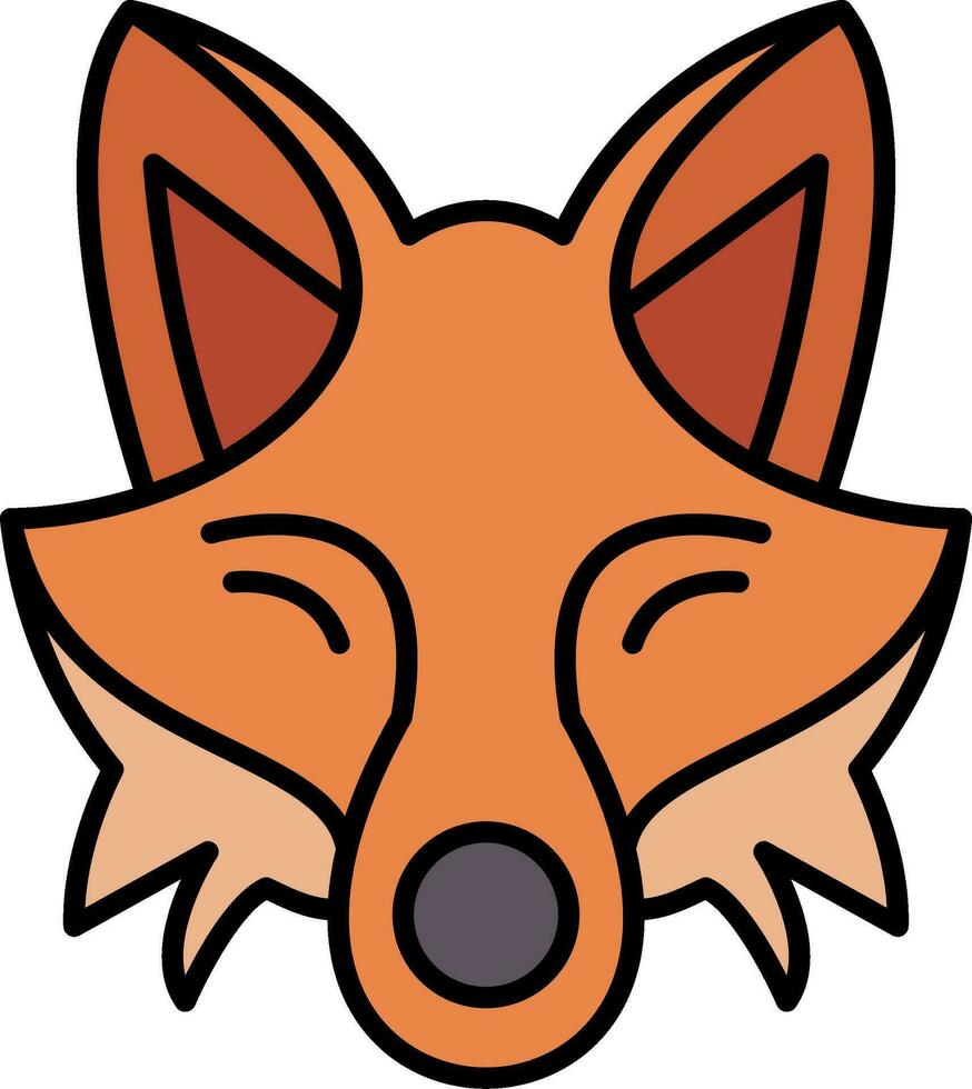 Fox Line Filled Icon vector