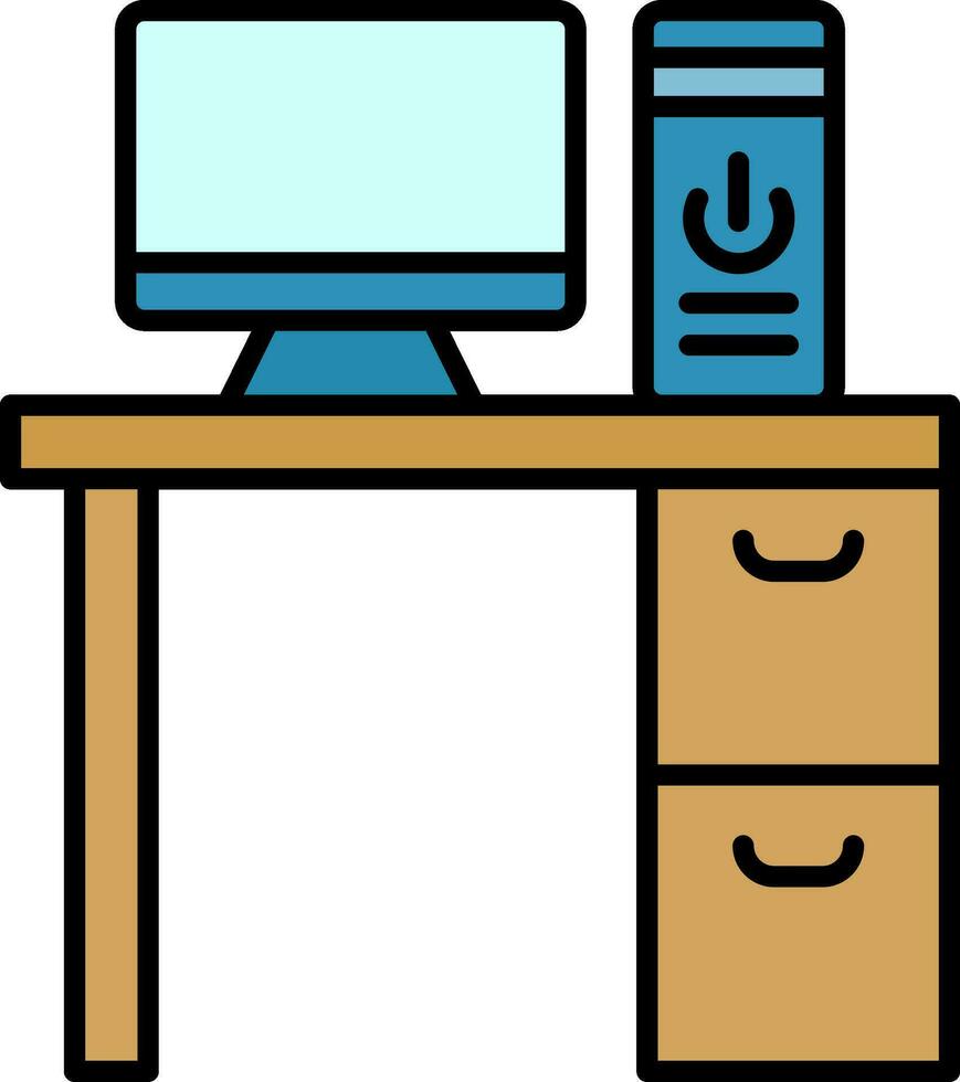 Table Line Filled Icon vector