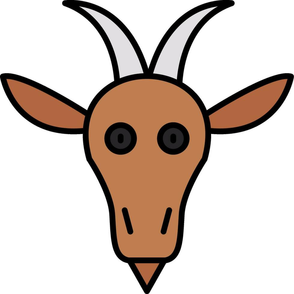 Goat Line Filled Icon vector