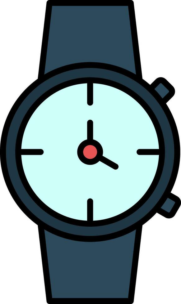 reloj línea lleno icono vector