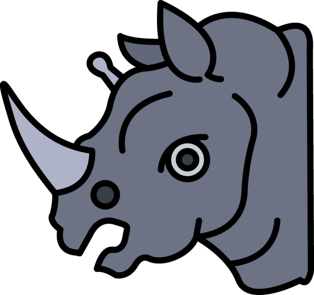 Rhinoceros Line Filled Icon vector