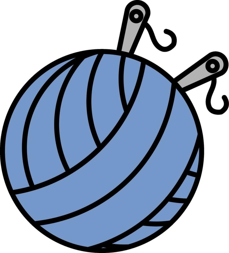 Yarn Ball Line Filled Icon vector