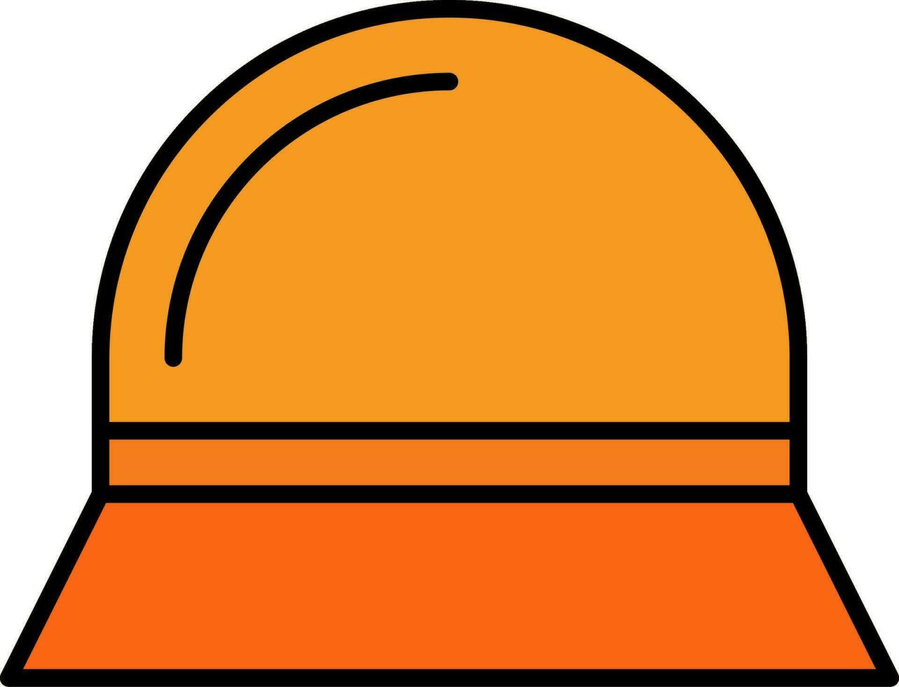 Dom sombrero línea lleno icono vector