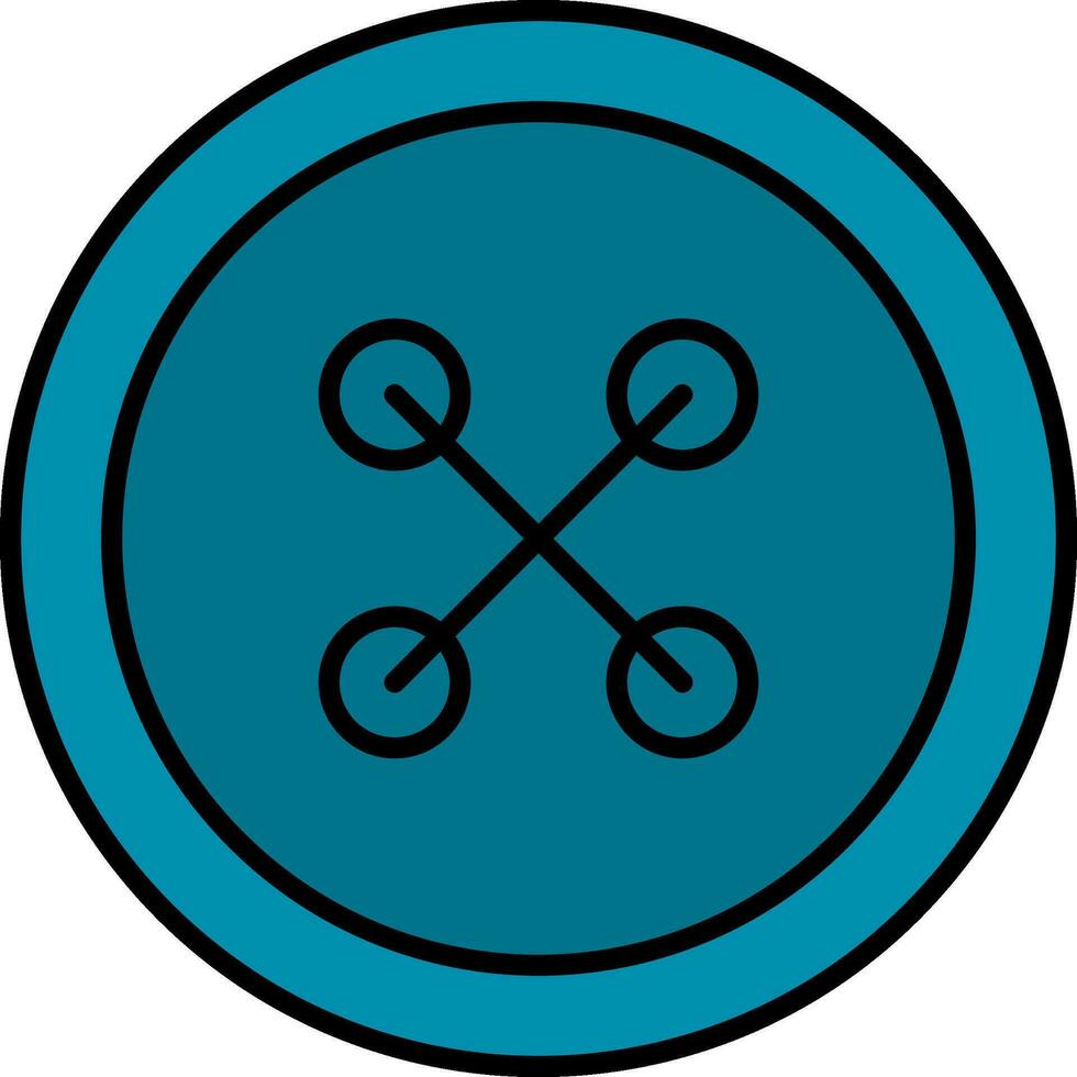 Cloth Button Line Filled Icon vector