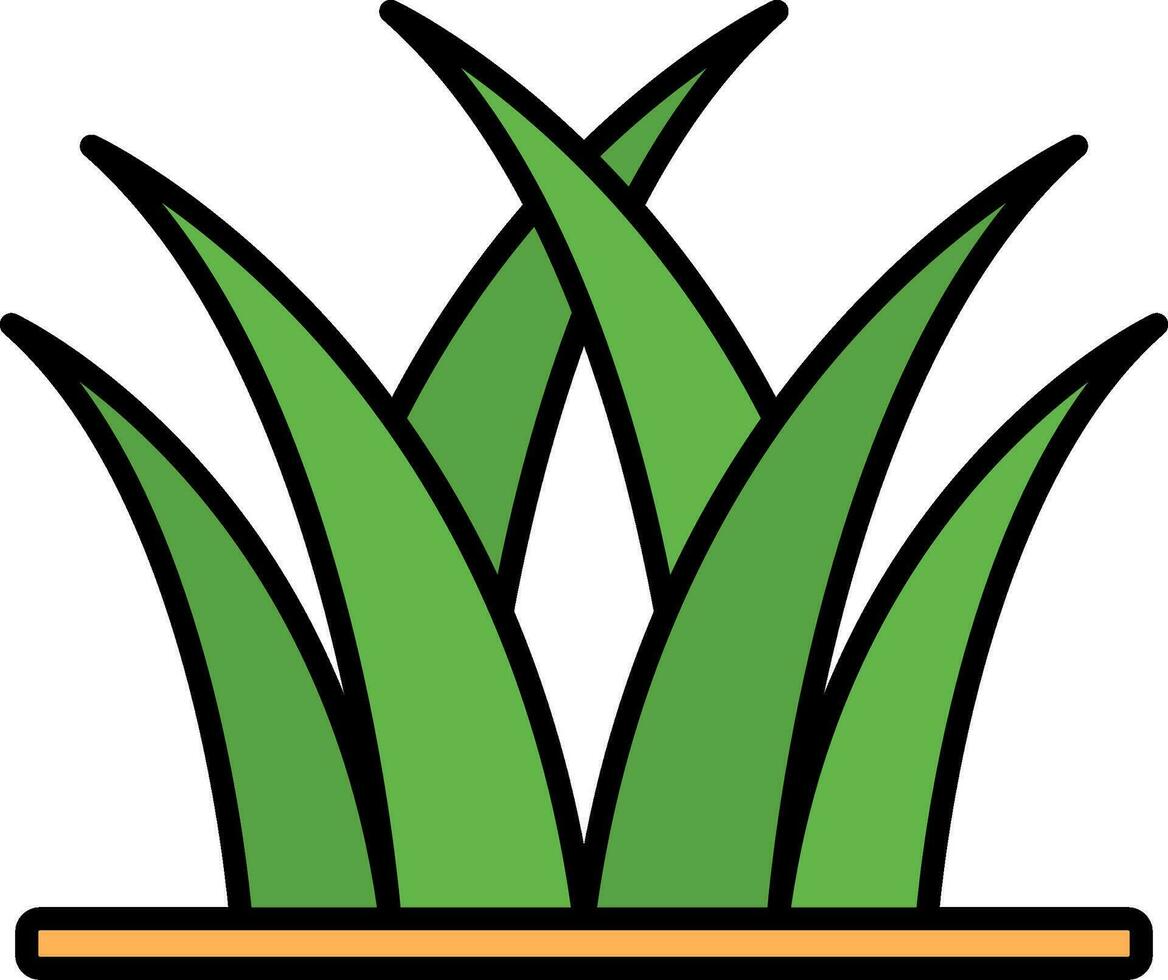 Grass Line Filled Icon vector