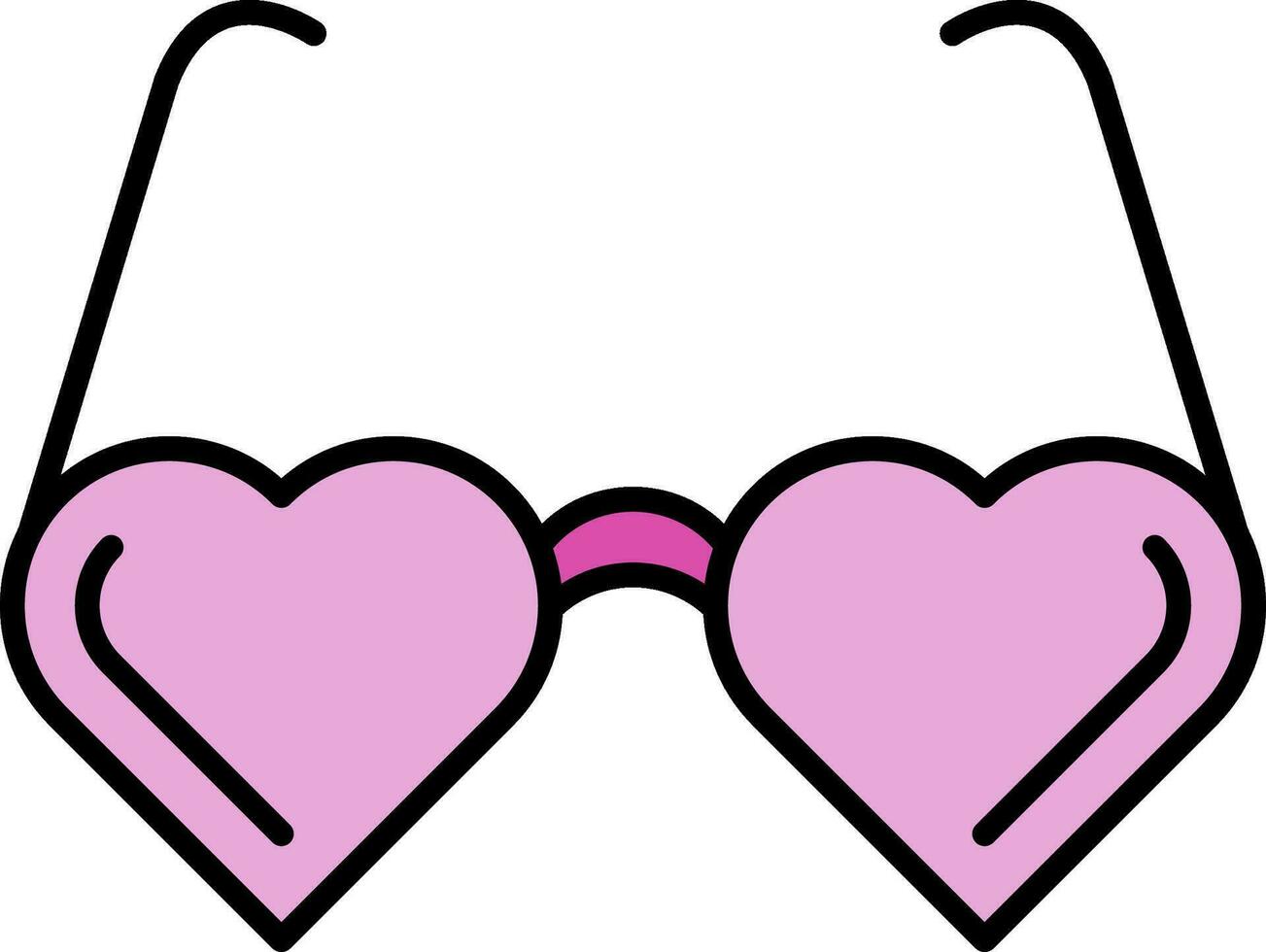 Heart Glasses Line Filled Icon vector