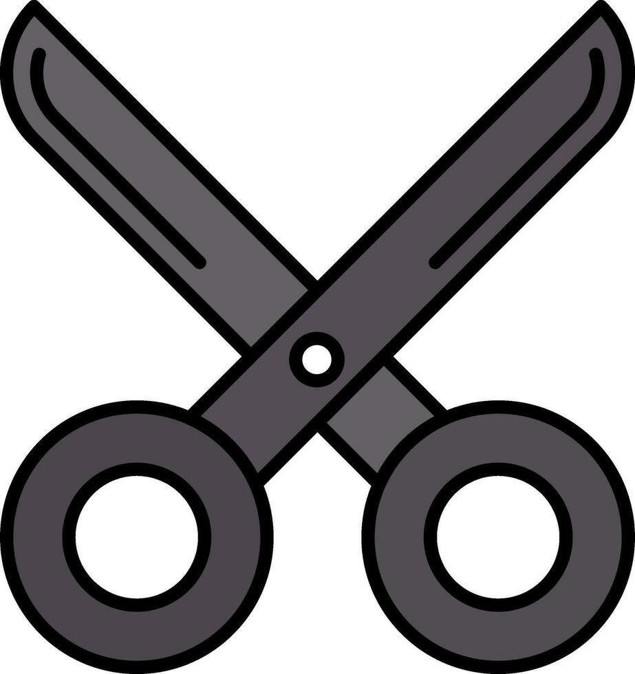 scissor Line Filled Icon vector