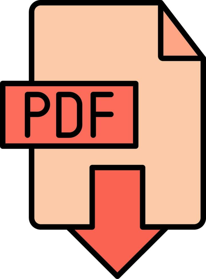 Download PDF Line Filled Icon vector