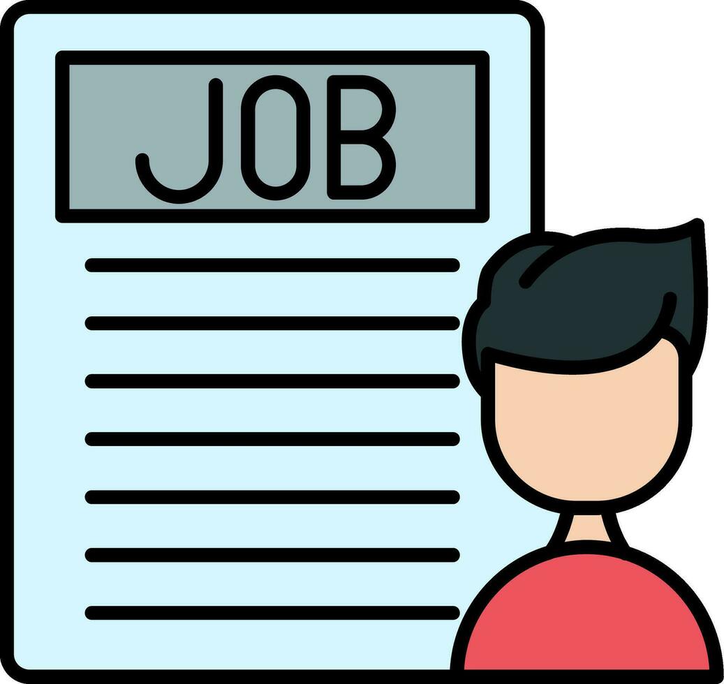 Job Description Line Filled Icon vector