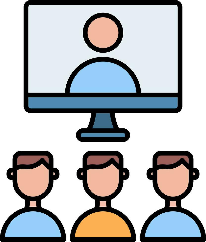Virtual Class Line Filled Icon vector